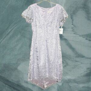Vintage CDC Lace Midi Dress Lavender Size‎ 14 Fairy Wedding Guest New Babydoll